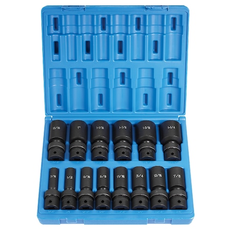 Grey Pneumatic SKT SET 1/2" DR 14PC DEEP UNIV LENGTH FR GP1314UD